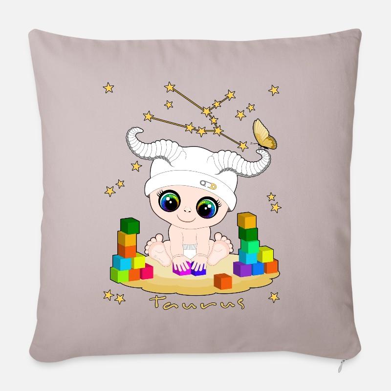 sternzeichen_taurus - Sofakissen mit Füllung 45 x 45 cm - helles Taupe