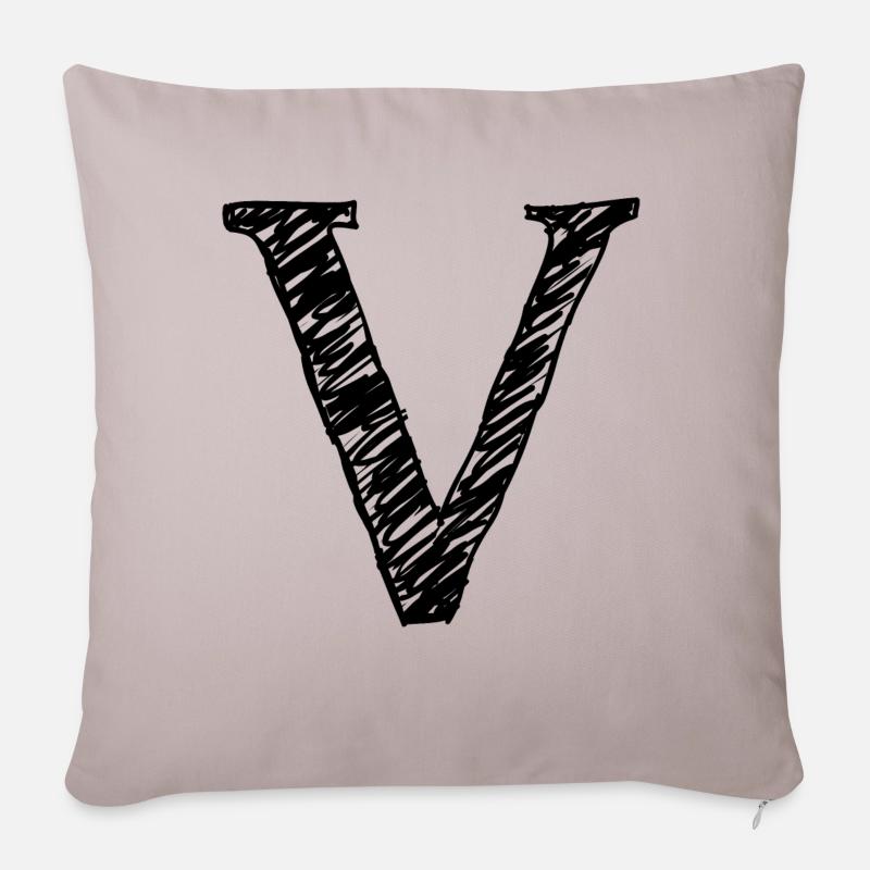 V - Sofakissen mit Füllung 45 x 45 cm - helles Taupe
