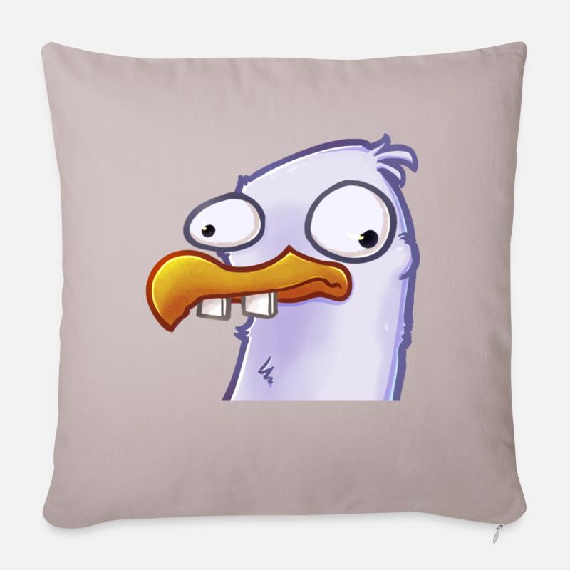 Derp-Möwe - Sofakissen mit Füllung 45 x 45 cm - helles Taupe