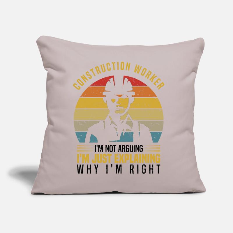 Construction worker Sofa pillow with filling 45cm x 45cm