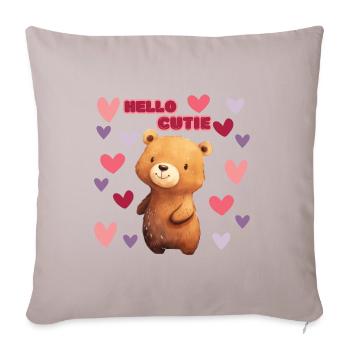 Hello Cutie - Sofa pillow with filling 45cm x 45cm - light taupe - Front