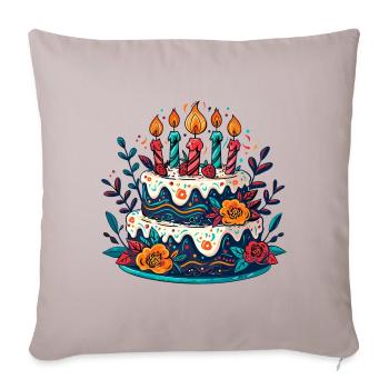 Gâteau aux bougies gâteau fête - Coussin et housse de 45 x 45 cm - taupe clair - Devant