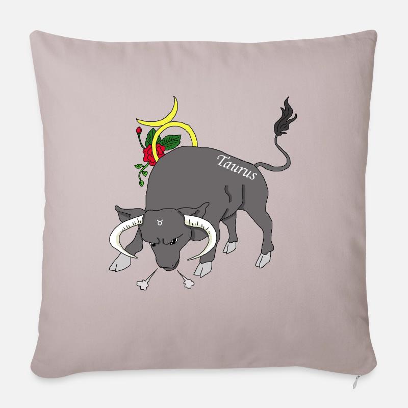Sternzeichen Stier Geschenk Shirt - Sofakissen mit Füllung 45 x 45 cm - helles Taupe