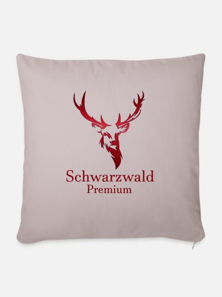 Schwarzwald Premium Hirsch Motiv Hoodie - T-Shirt - Sofakissen mit Füllung 45 x 45 cm - helles Taupe