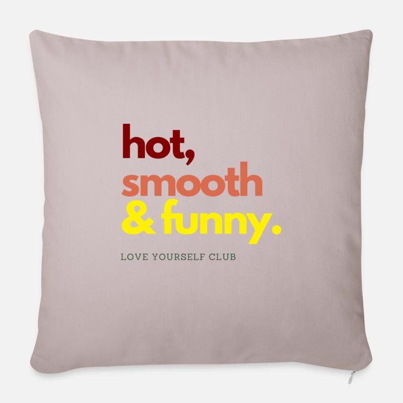 HOT SMOOTH & FUNNY - Sofakissen mit Füllung 45 x 45 cm - helles Taupe