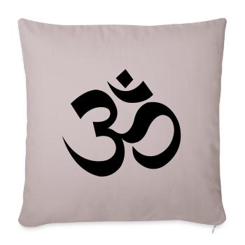 Om, Mantra, 23 Farben frei wählbar - Sofakissen mit Füllung 45 x 45 cm - helles Taupe - Vorne