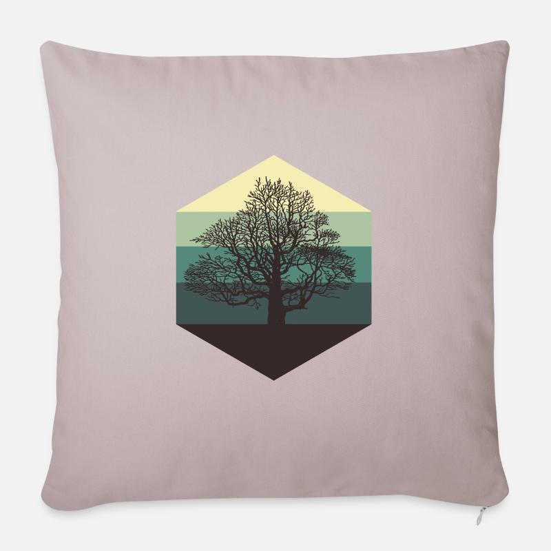 tree - Sofa pillow with filling 45cm x 45cm - light taupe
