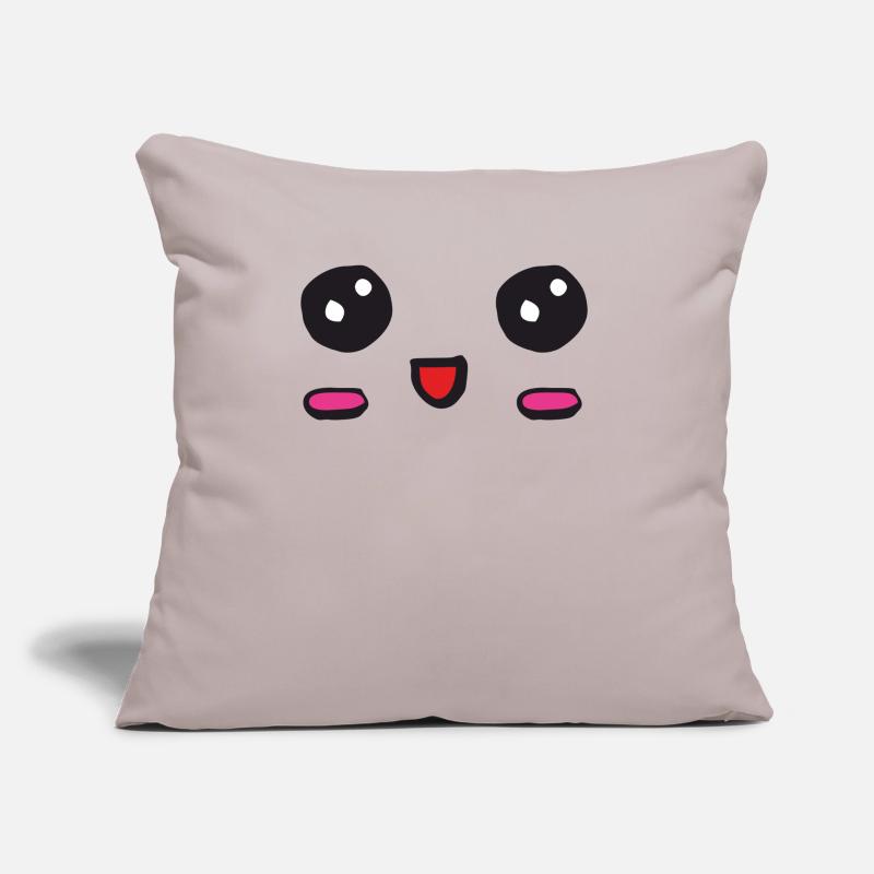 kawaii face with an open smile Sofa pillow with filling 45cm x 45cm