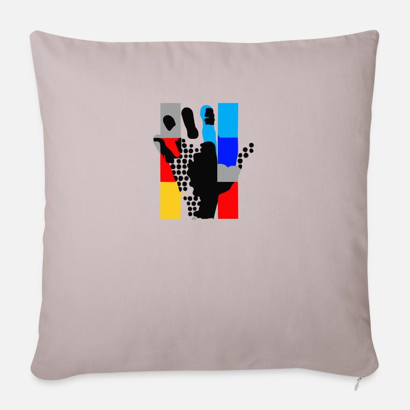 Main géante pop art - Coussin et housse de 45 x 45 cm - taupe clair
