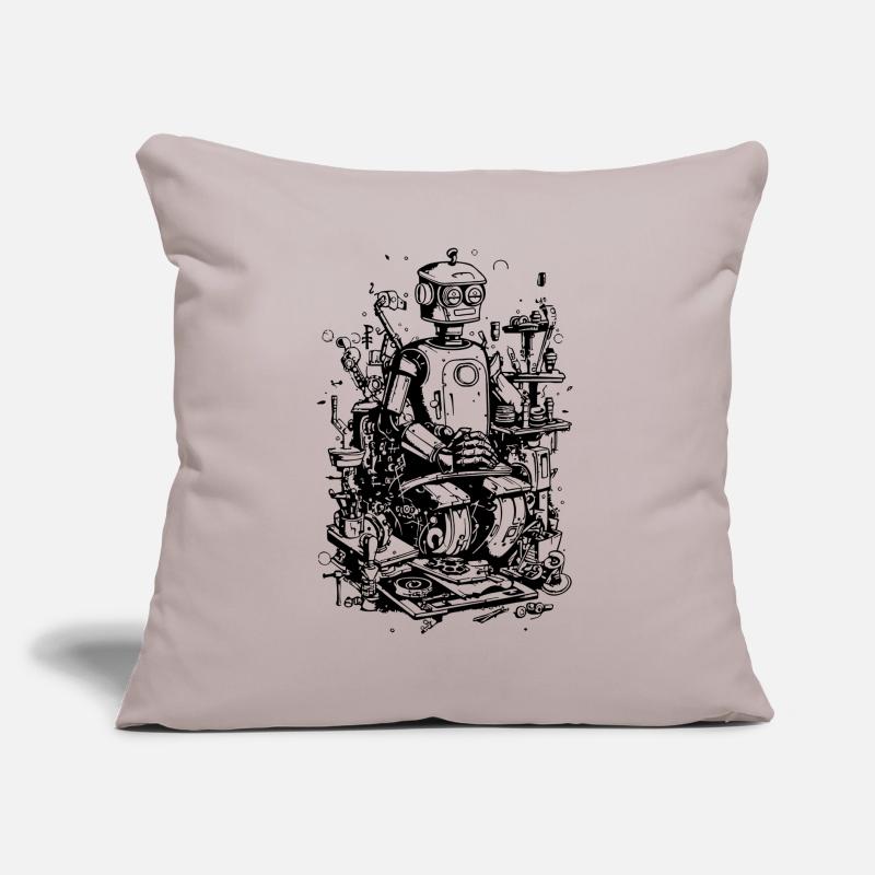 Scrap Garbage Workshop Garages Robot Sofa pillow with filling 45cm x 45cm
