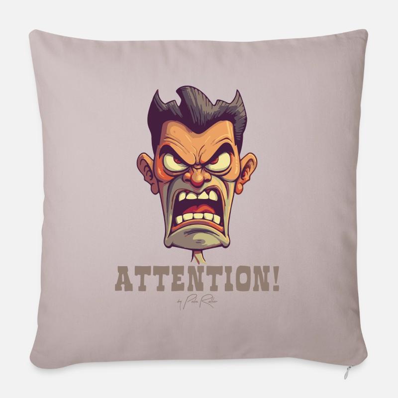 Drill Sergeant Lehrer, Achtung! - Sofakissen mit Füllung 45 x 45 cm - helles Taupe