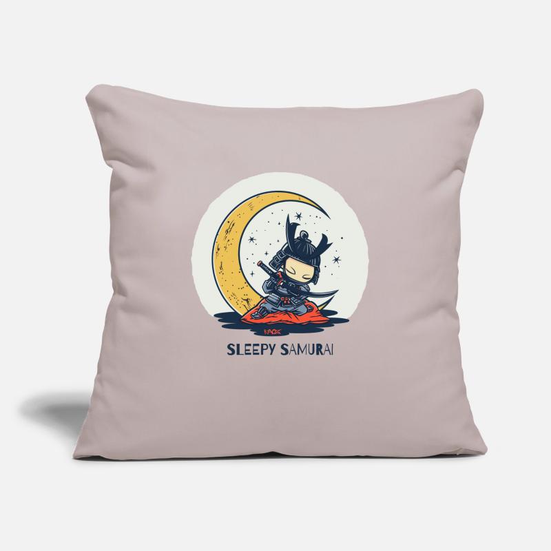 Cute Funny Sleeping Samurai and Moon Sofa pillow with filling 45cm x 45cm