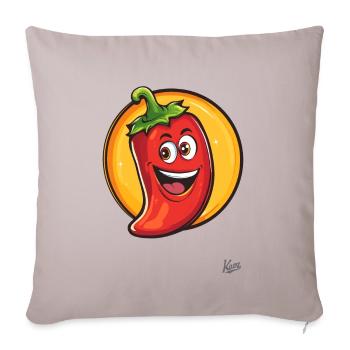 Bonjour! Pepperoni épicé drôle - Coussin et housse de 45 x 45 cm - taupe clair - Devant