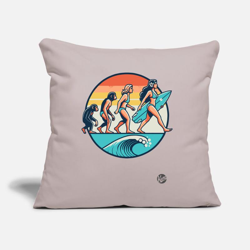 Surfer Surfer et évolution des surfeuses Coussin et housse de 45 x 45 cm