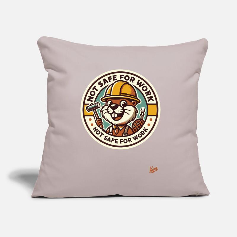 Not safe for work, construction worker beaver Sofa pillow with filling 45cm x 45cm
