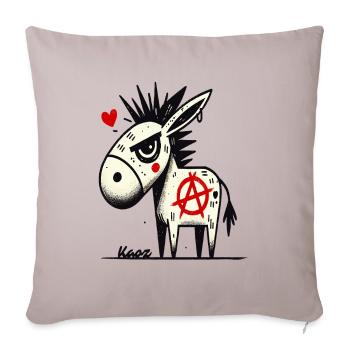 Rebellious & Funny: Anarchy Punk Donkeys - Sofa pillow with filling 45cm x 45cm - light taupe - Front