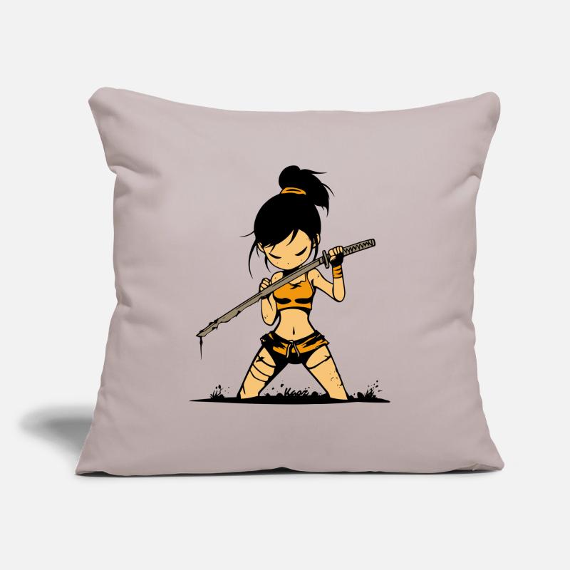 Cool Samurai Warrior with Katana Sofa pillow with filling 45cm x 45cm