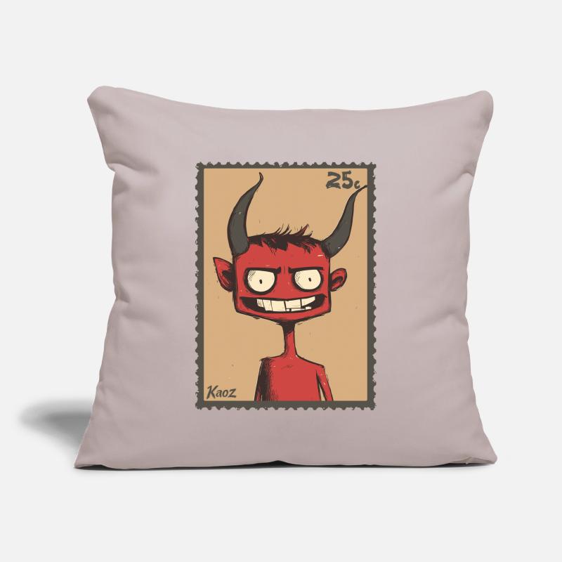 Grinning devil as a stamp Sofa pillow with filling 45cm x 45cm