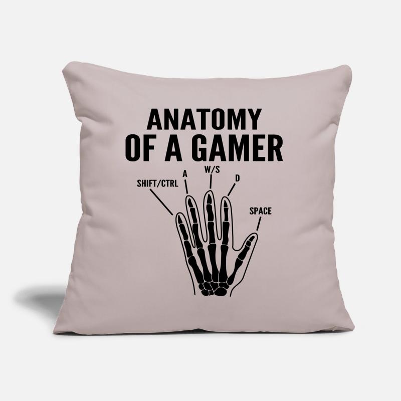 Anatomie eines Gamers Sofakissen mit Füllung 45 x 45 cm