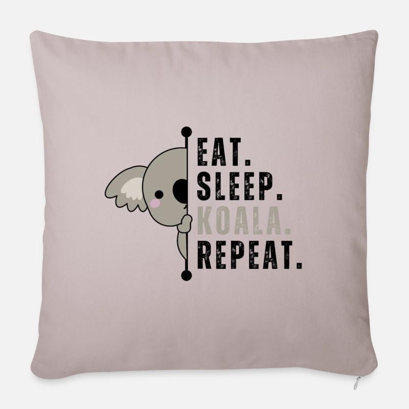 Manger Dormir Koala Répéter - Coussin et housse de 45 x 45 cm - taupe clair