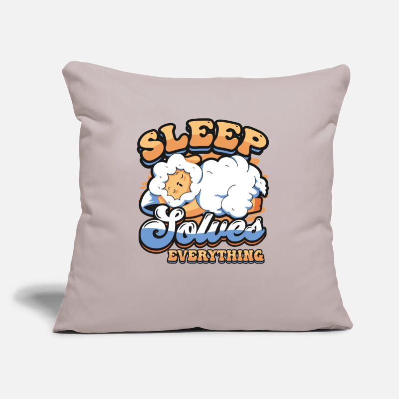 Sleep solves everything, sheep,sleeping, late risers. Sofa pillow with filling 45cm x 45cm