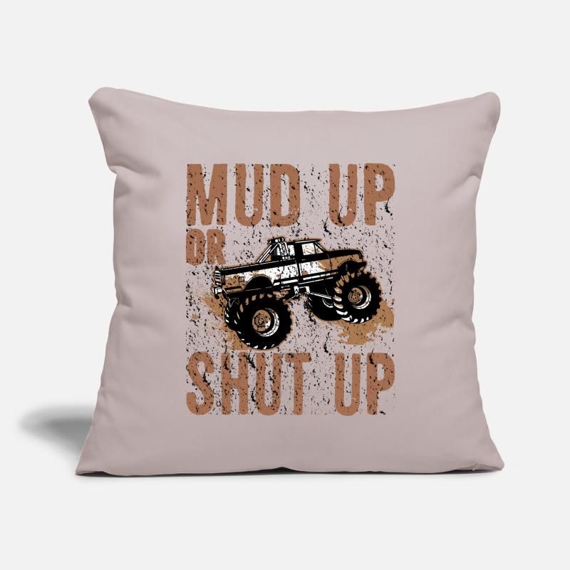Mudder-Geschenk Schlamm auf- oder Schweigen Mudding-Humor Sofakissen mit Füllung 45 x 45 cm