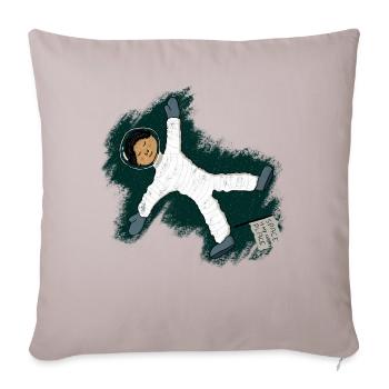Space is my Happy Place - Sofakissen mit Füllung 45 x 45 cm - helles Taupe - Vorne