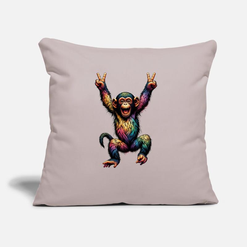 Rainbow Monkey Drapeau arc-en-ciel Rainbowcore Coussin et housse de 45 x 45 cm