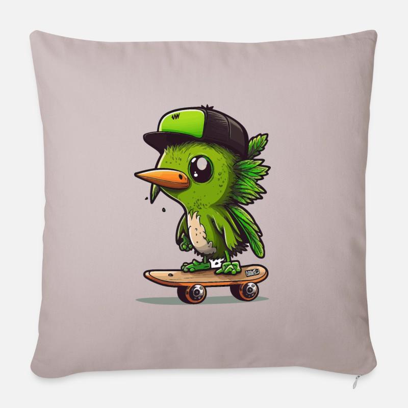 Kiwi Kickflips - Sofakissen mit Füllung 45 x 45 cm - helles Taupe