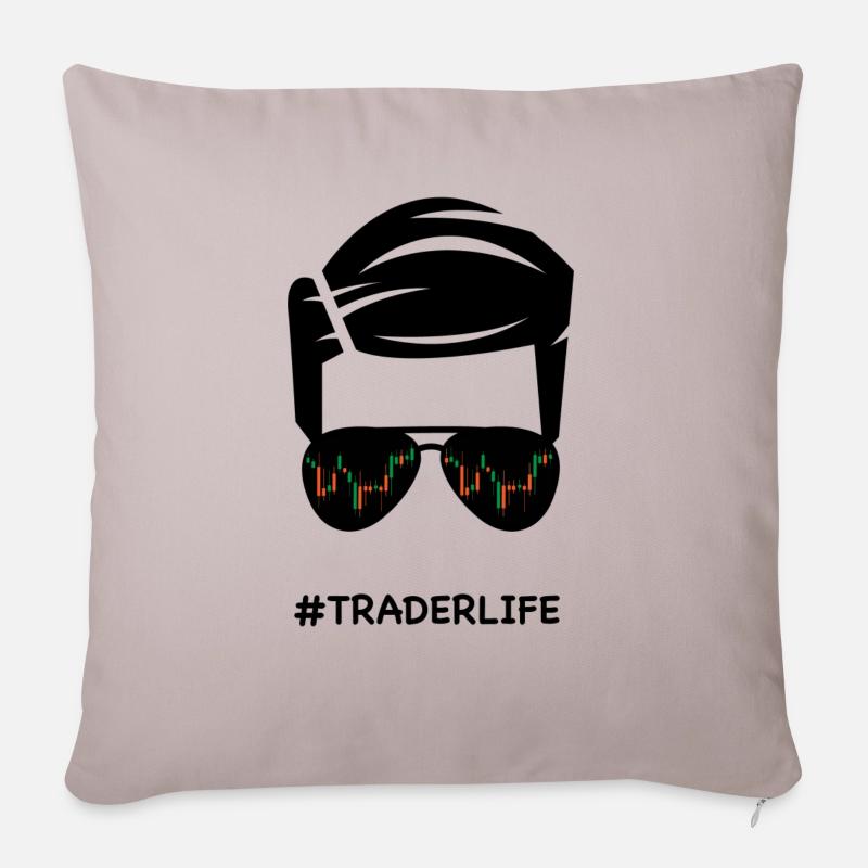 Traderlife Forex Crypto - Sofakissen mit Füllung 45 x 45 cm - helles Taupe