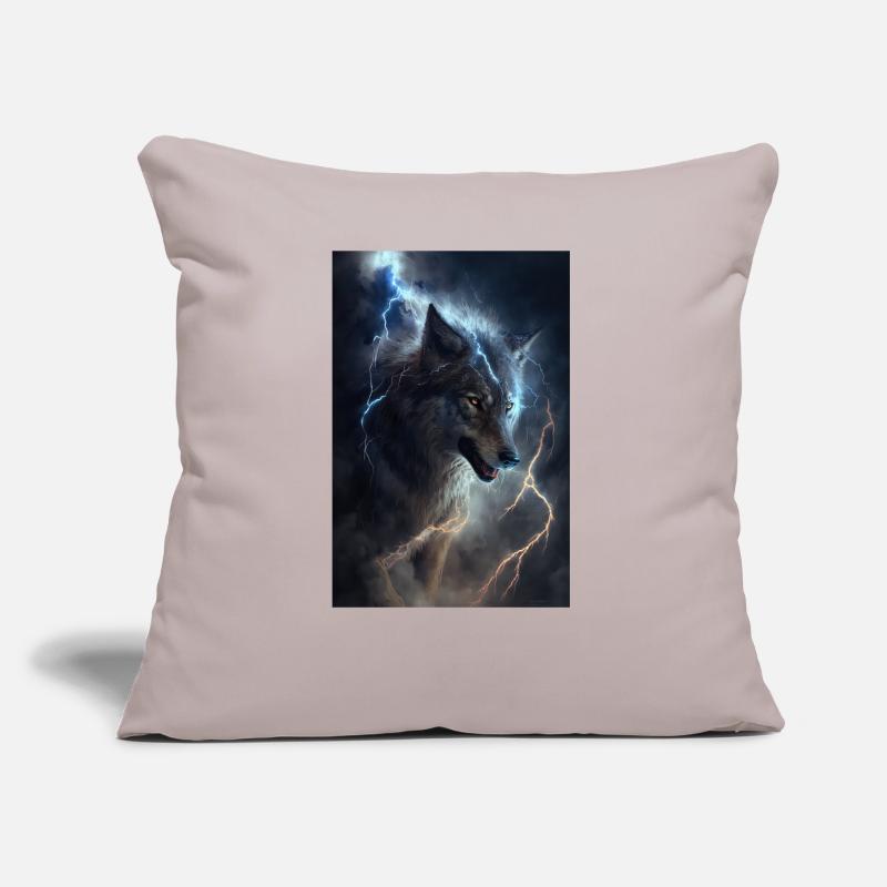 Wolf Blitz Thunder Epic Cool Epic Wolves Coussin et housse de 45 x 45 cm