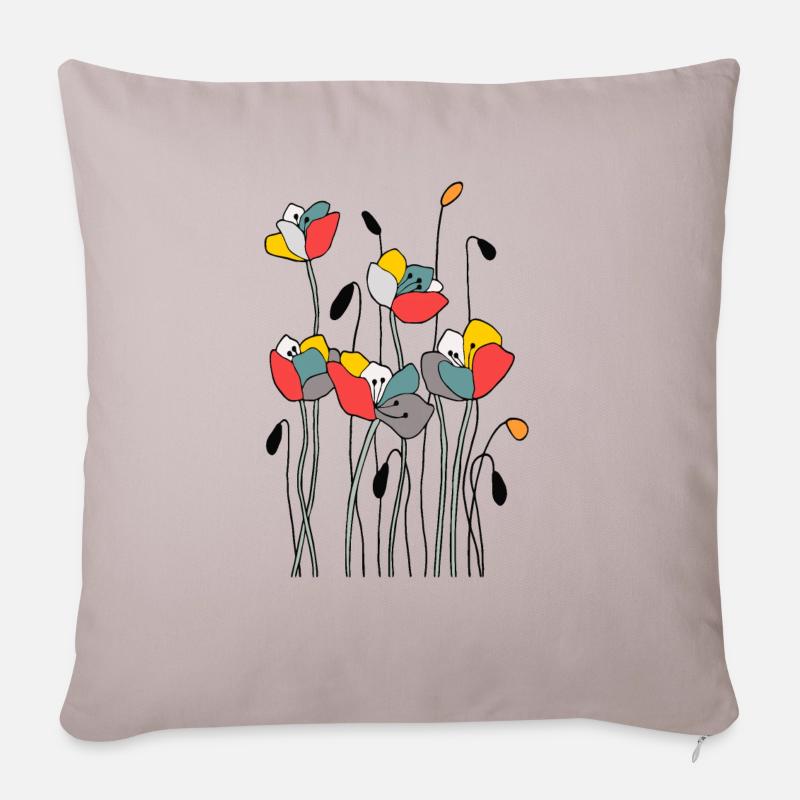 Fleur - Coussin et housse de 45 x 45 cm - taupe clair