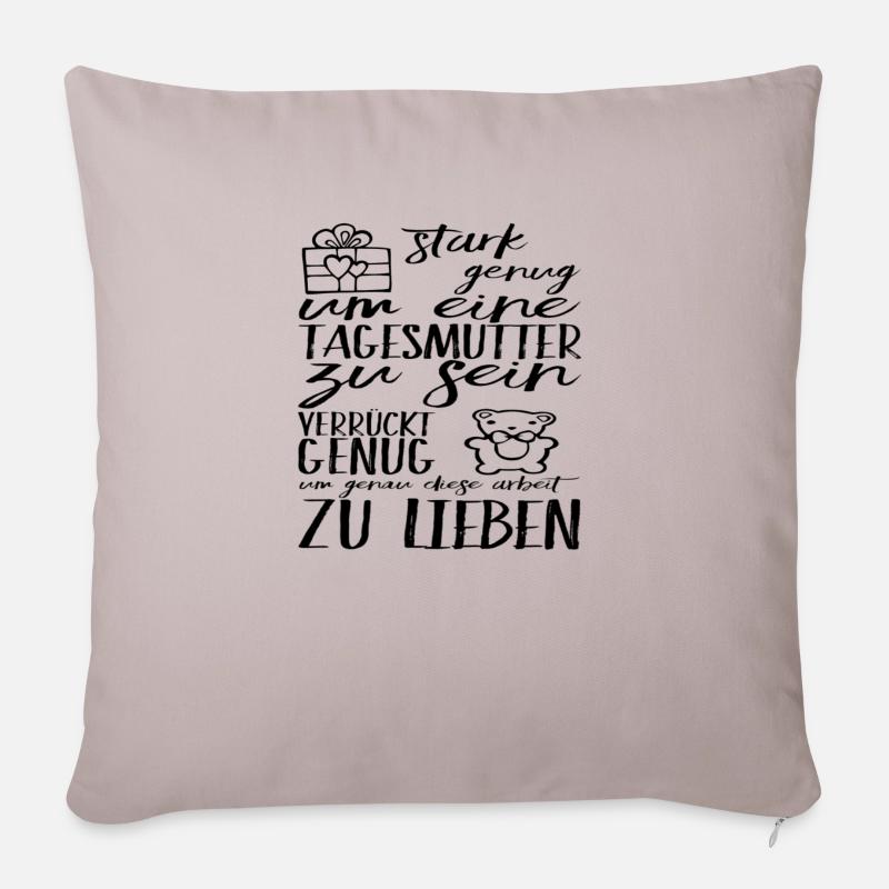 Tagesmutter Geschenk Abschiedsgeschenk Geburtstag - Sofakissen mit Füllung 45 x 45 cm - helles Taupe