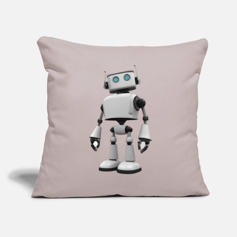Robot 3D en blanc Coussin et housse de 45 x 45 cm
