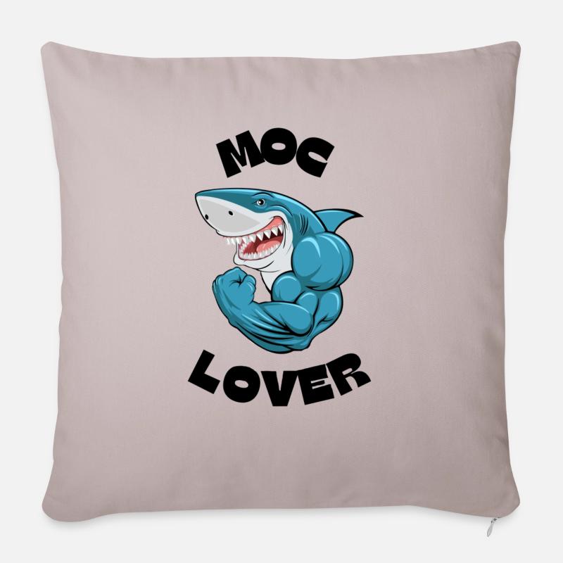 requin - Coussin et housse de 45 x 45 cm - taupe clair