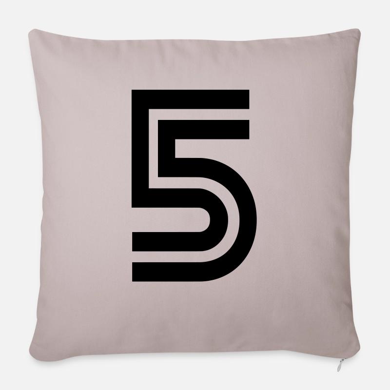 Rückennummer 5 - Sofakissen mit Füllung 45 x 45 cm - helles Taupe