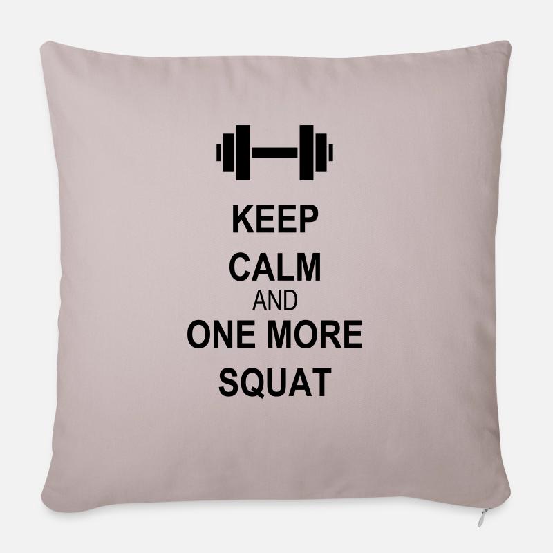 Keep calm and squat - Sofakissen mit Füllung 45 x 45 cm - helles Taupe