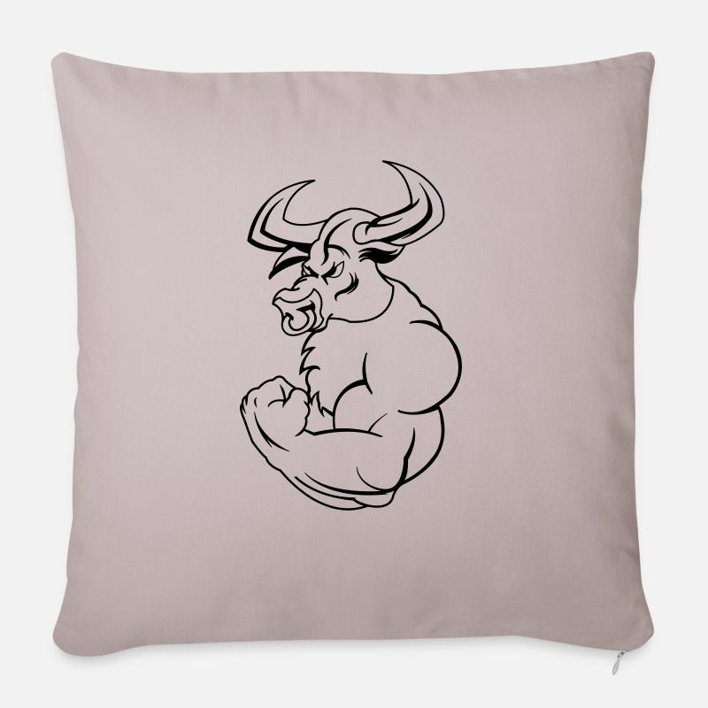 strong_taurus_01 - Sofakissen mit Füllung 45 x 45 cm - helles Taupe