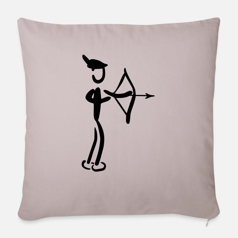 Robin à capuche - Coussin et housse de 45 x 45 cm - taupe clair