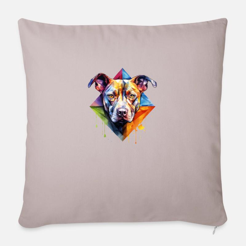 Pitbull - Coussin et housse de 45 x 45 cm - taupe clair