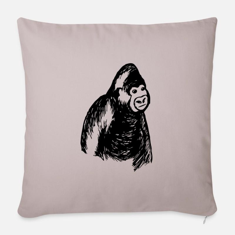 Gorilla - Sofakissen mit Füllung 45 x 45 cm - helles Taupe