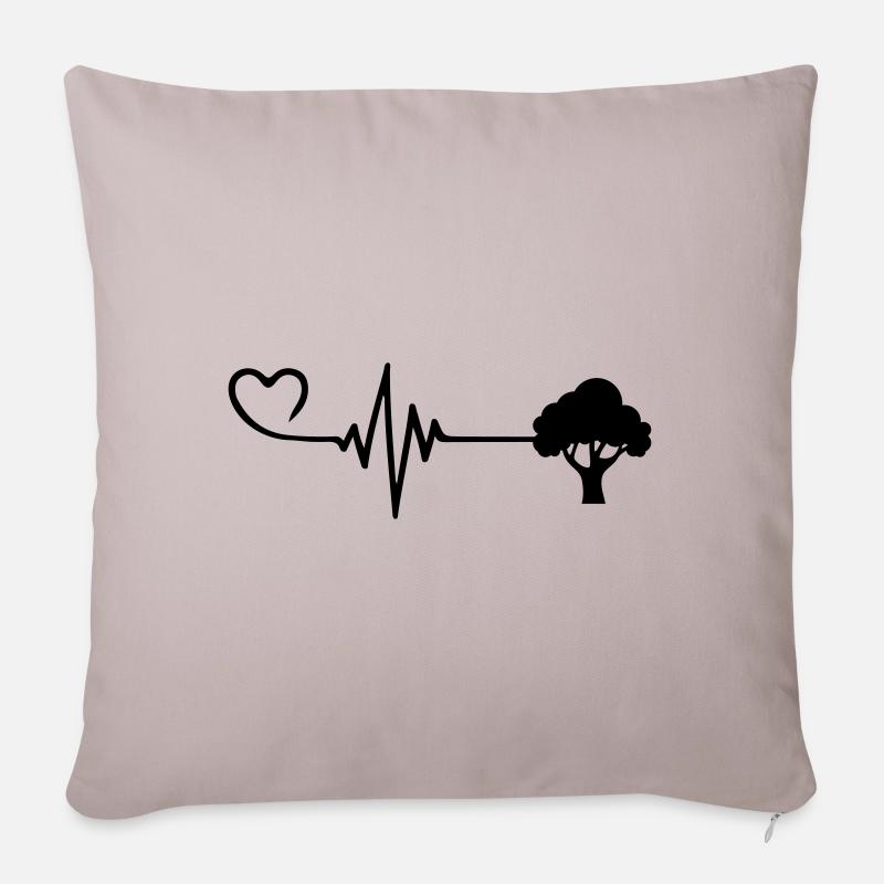 Træ Puls Hjerte Kærlighed - Sofapude med fyld 45 x 45 cm - Lys beige