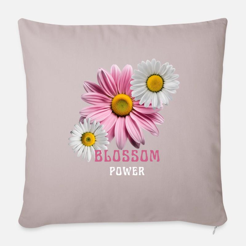Puissance de la fleur - Coussin et housse de 45 x 45 cm - taupe clair