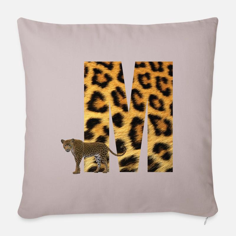 leopard m - Sofakissen mit Füllung 45 x 45 cm - helles Taupe