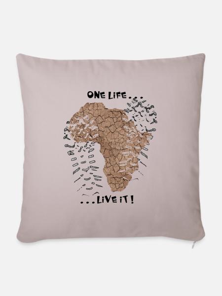 One life... ... live it! - Sofakissen mit Füllung 45 x 45 cm - helles Taupe