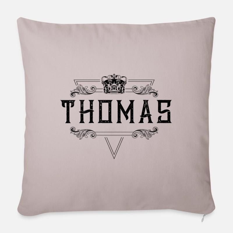 Thomas Name - Sofakissen mit Füllung 45 x 45 cm - helles Taupe