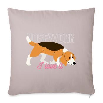 Ich trainiere NOSEWORK - ich liebe es - Sofakissen mit Füllung 45 x 45 cm - helles Taupe - Vorne