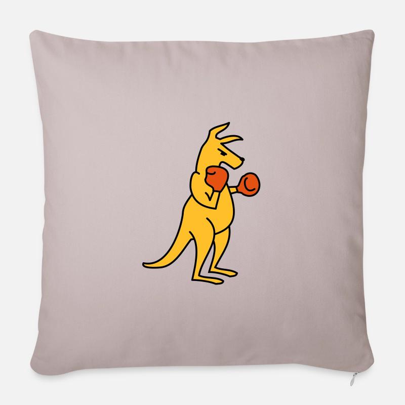 boxing kangaroo - Sofakissen mit Füllung 45 x 45 cm - helles Taupe