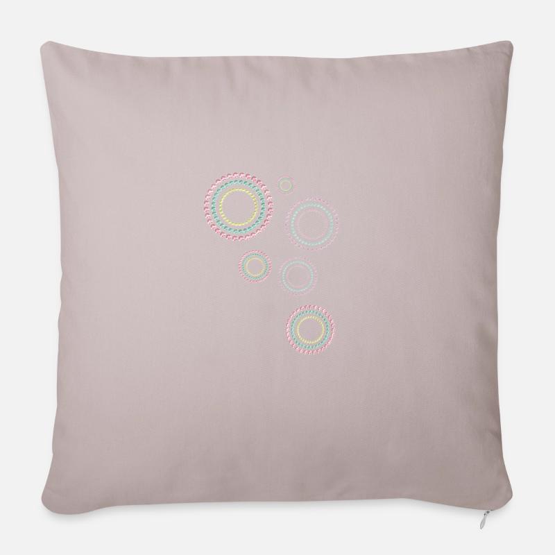 Circles, graphic patterns, patterns - Sofa pillow with filling 45cm x 45cm - light taupe