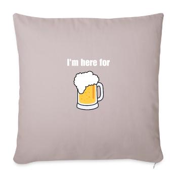 Ici pour la bière - Coussin et housse de 45 x 45 cm - taupe clair - Devant